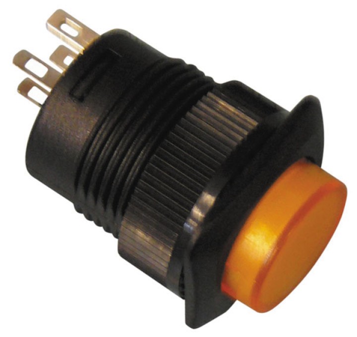 Tasto off (on) con led resistenza illuminazione r1394b arancione chiaro / a contatto dielettrico velleman - 1