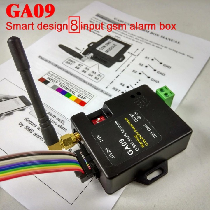 Caja de alarma inteligente GSM SMS de 8 canales, sistema de seguridad inalámbrico para el hogar