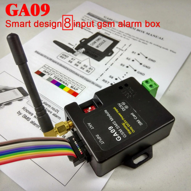 GA09 Wireless 8 Channel Module Antenna Home Security GSM Alarm SMS alarm call ♥ 