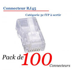 Pack of 100 sheets crystal rj45 8p/8c plug crimp 8p8c plug telephone network telephony cat6 jr international - 1