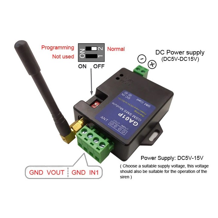 GA01P GSM Smart Remote Stromausfall Alarm Wireless Alarm SMS & Calling