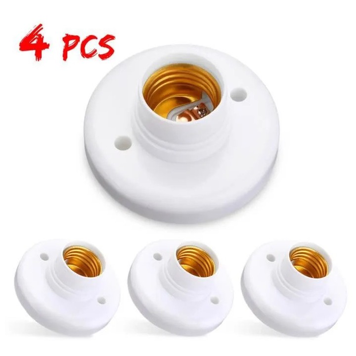4 X E27 12v 24v socket plastic light lamp holder base ac220v 6a 48v 220v lampholder jr international - 4