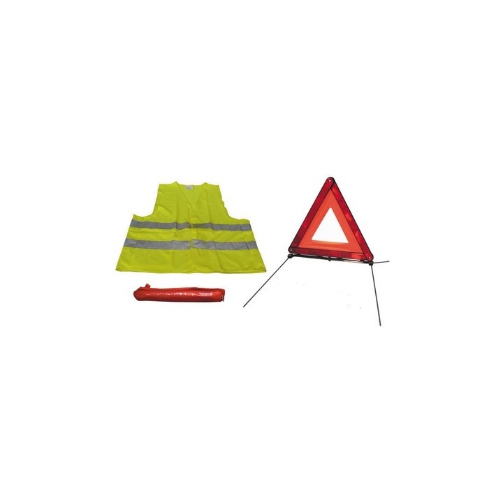Kit seguridad carretera chaleco + triangulo reflectante signalisacion r27 en11 jr international - 1