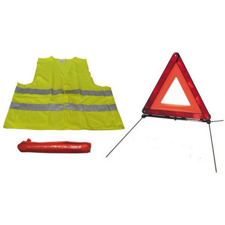 Road safety kit r27 en11 warning triangle + reflective vest xl 471 in this generique - 1