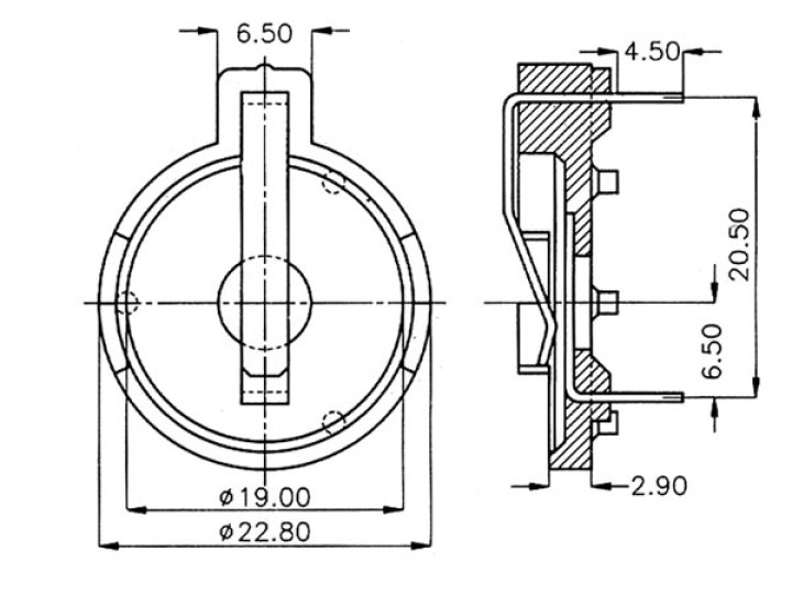 Portapilas para baterías de litio ø 19mm (cr2032) velleman - 1