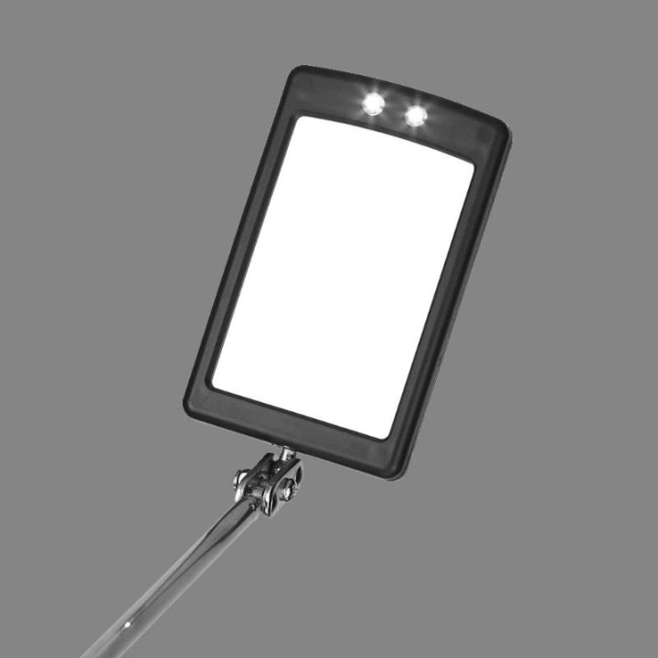 Specchio di ispezione regolabile da 8 cm, pieghevole su quattro livelli, endoscopio con 2 luci a led sotto l'auto.
