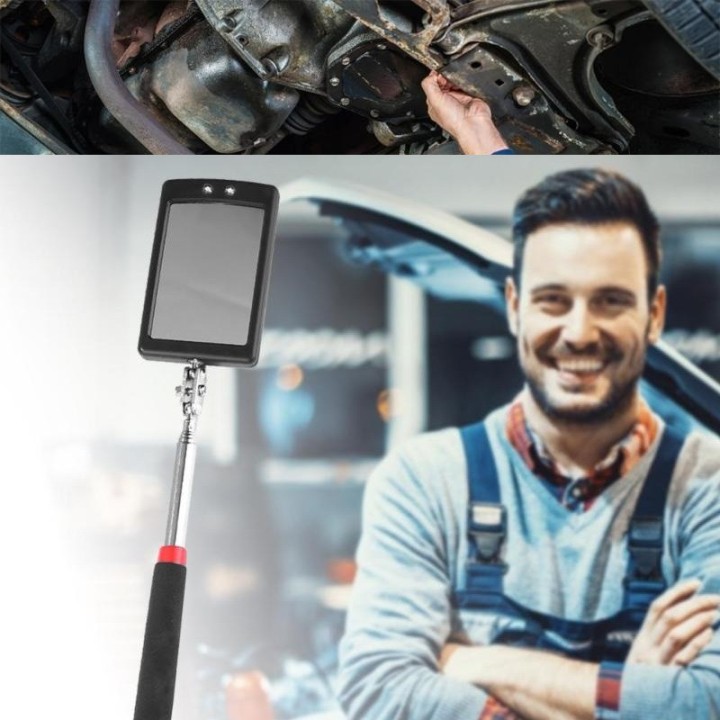 8cm adjustable inspection mirror, folding at four levels, endoscope with 2 led lighting under the car.