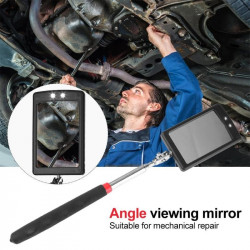 Miroir inspection reglable 8cm pliant à quatre niveaux endoscope eclairage 2 led sous la voiture