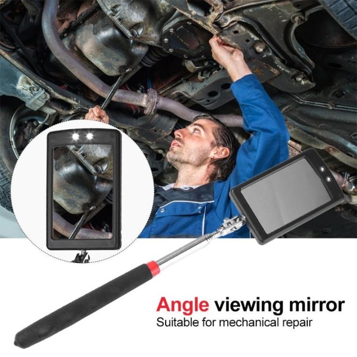 8cm adjustable inspection mirror, folding at four levels, endoscope with 2 led lighting under the car.