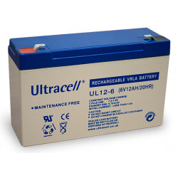 Bateria recargable 6v 12ah ul12 6 acumulador acu plomo gel 12a 14a pila ul12 6 ultracell - 1