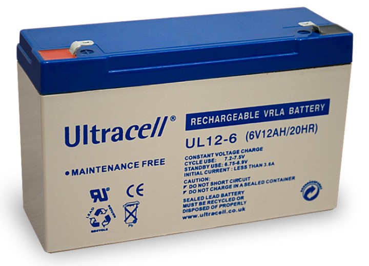 Wiederaufladbare batterie 6v 12ah wiederaufladbare batterie blei akku auf gel 12a 14a ultracell - 1
