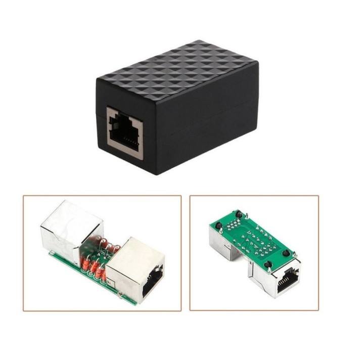 RJ45 LAN Adapter Ethernet Network Arrester Surge Protector Lightning Arrester Shielded Aluminum