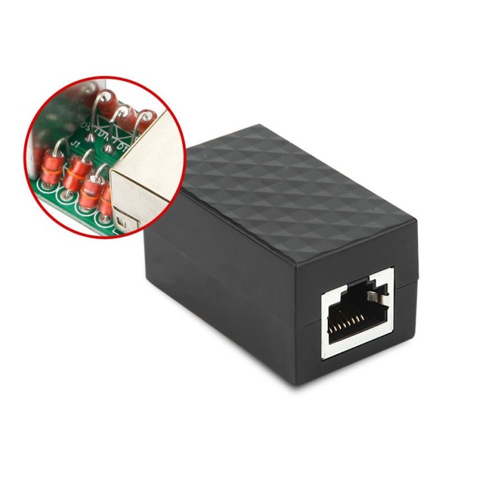 Adattatore LAN RJ45 Rete Ethernet Scaricatore di sovratensioni Scaricatore di sovratensioni Schermo in lega di alluminio