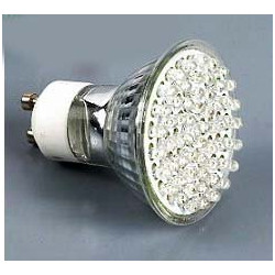 Gu10 white 60 led spot light lamp bulb spotlight 230v jr international - 1