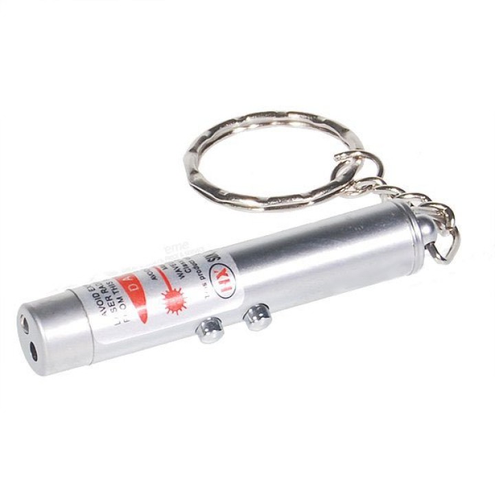2 in 1 laserpointer taschenlampe rot weißes licht lazer 150m keyring jr  international - 1