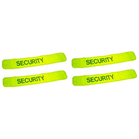 Pack 4 safety armband yellow 'security' jr international - 1