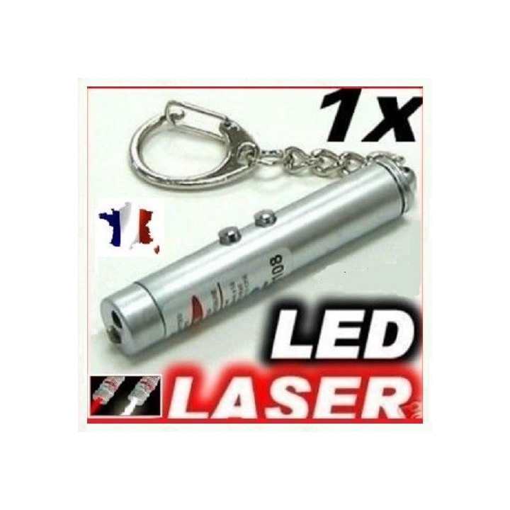 2 in 1 puntatore laser rosso raggio tasca torcia a luce bianca lazer portachiavi 150m jr  international - 8
