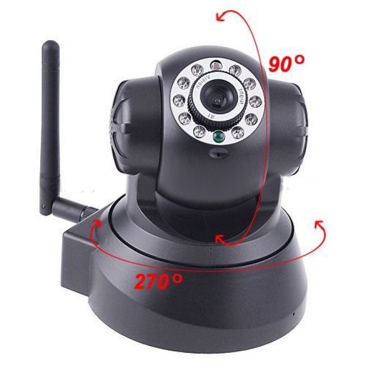 Wireless ip color camera network with pan tilt night vision 2 way audio jr international - 1
