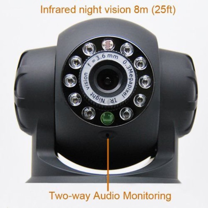 Motorizzata telecamera ip wireless wifi a colori compatibile audio iphone pan tilt jr international - 6