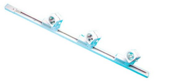 Kit illuminazione a bassa tensione 220 12vca 3 faretti btr + 3 lampadine d20 + 1 binario illuminazione interni jr international 