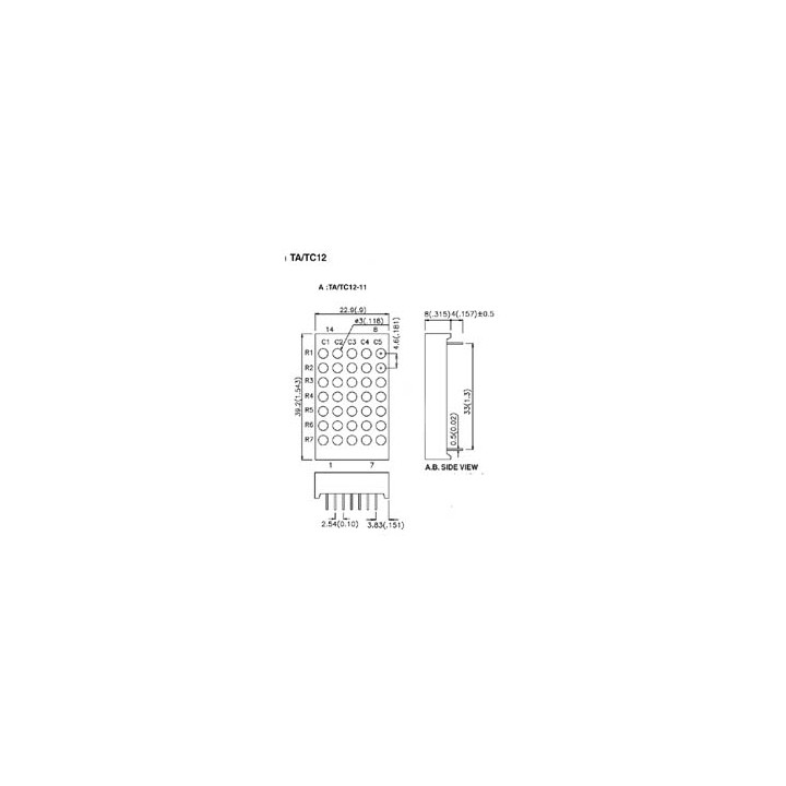 30mm dot matrix display gemeinsame kathode hyperrot velleman - 2