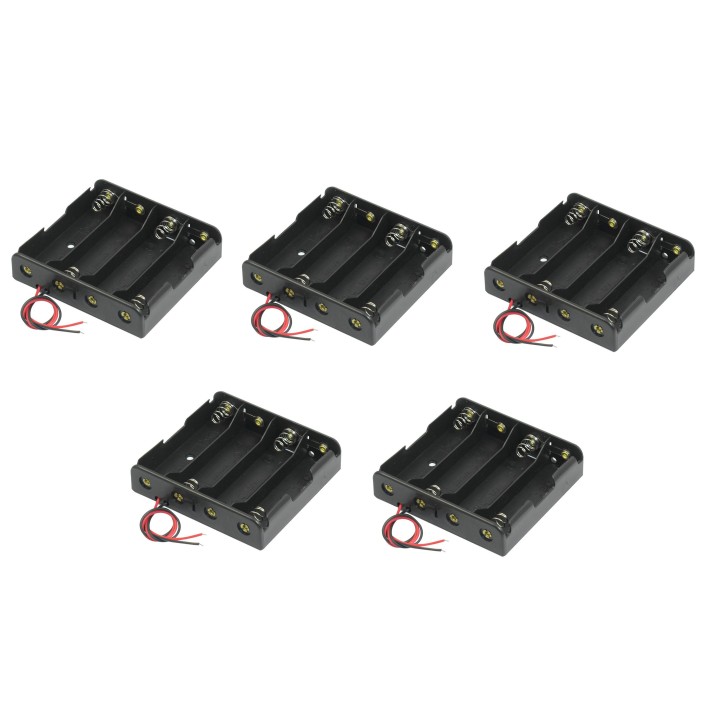 6 Nero 4 x 3.7V 18650 punta a forma appuntita Battery Holder Caso Conduttori jr  international - 13