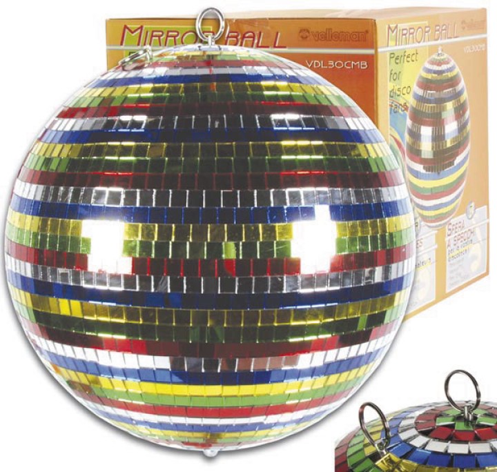 Sfaccettato palla 30 centimetri multicolore effetto di luce vdl30cmb velleman - 2