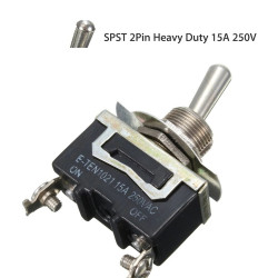 Interruptor basculante impermeable 15A 250V SPST 2 pines 2 terminales ON / OFF para coche barco