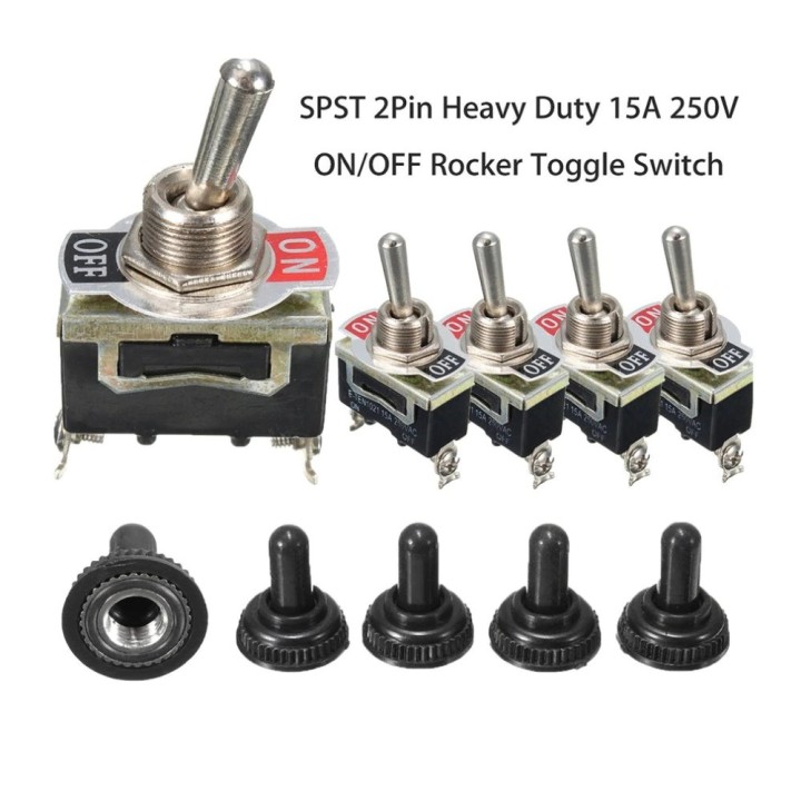 Interruttore a bilanciere impermeabile 15A 250V SPST 2 pin 2 terminale ON/OFF per barca auto