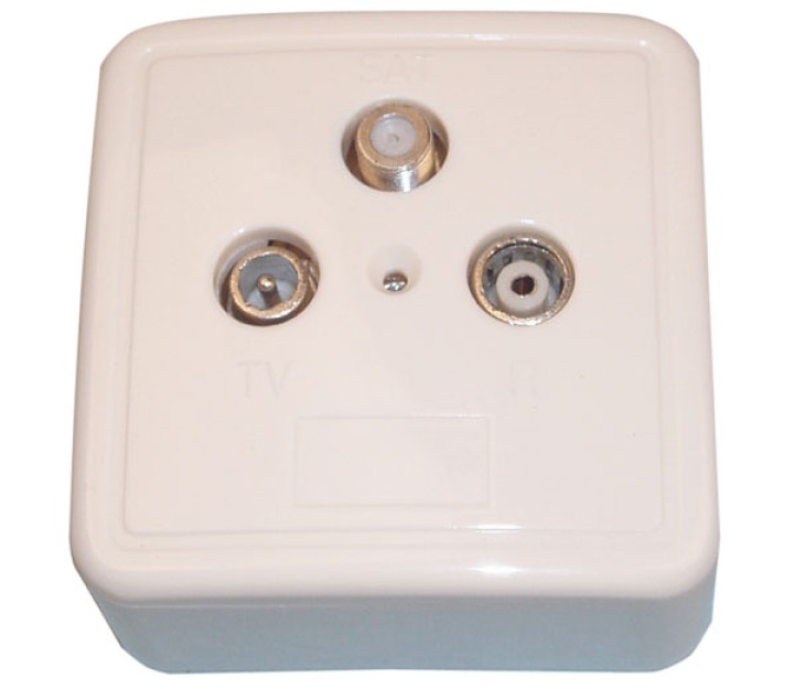Caja tv fm sat preciado encastra tv fm satélite tomada televisión fm sat zócalo televisión fm cen - 1