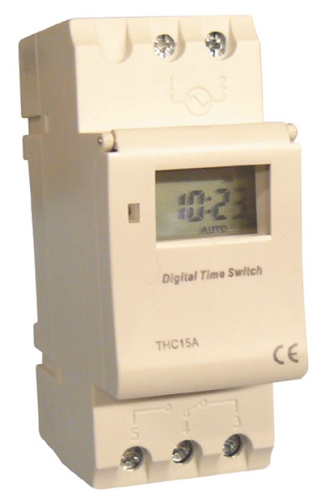 Orlogio elettrico digitale 220vca 2200w 7 giorni per guida din per messa in servzio sistema d’allarme jr international - 1