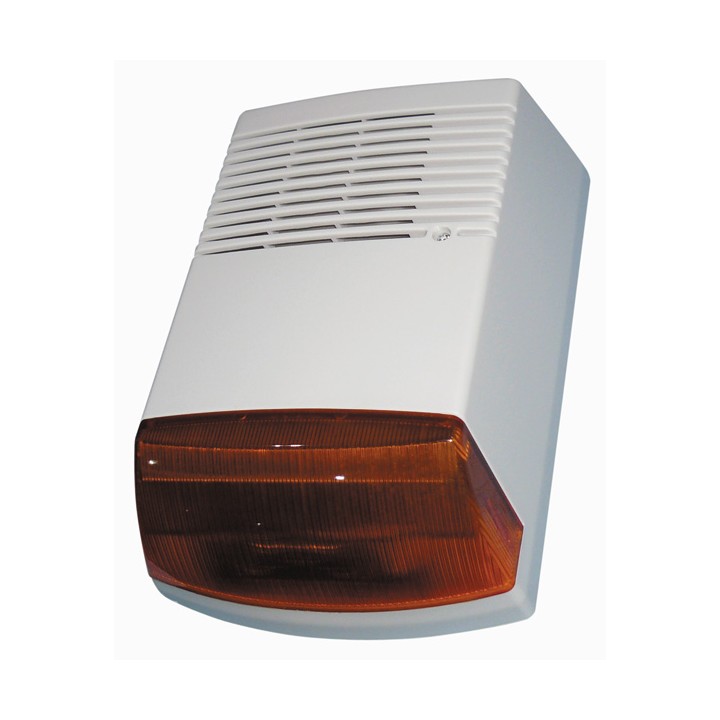 Electronic siren with battery back up with outer cover in polycarbonate and inner cover in zinc plated steel. 3i - 1