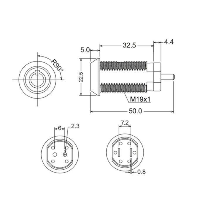 Cerradura marcha interrupcion 1 contactos 6 llaves redondas cierres electricos marcha interrupcion 4 contactos 5 llaves