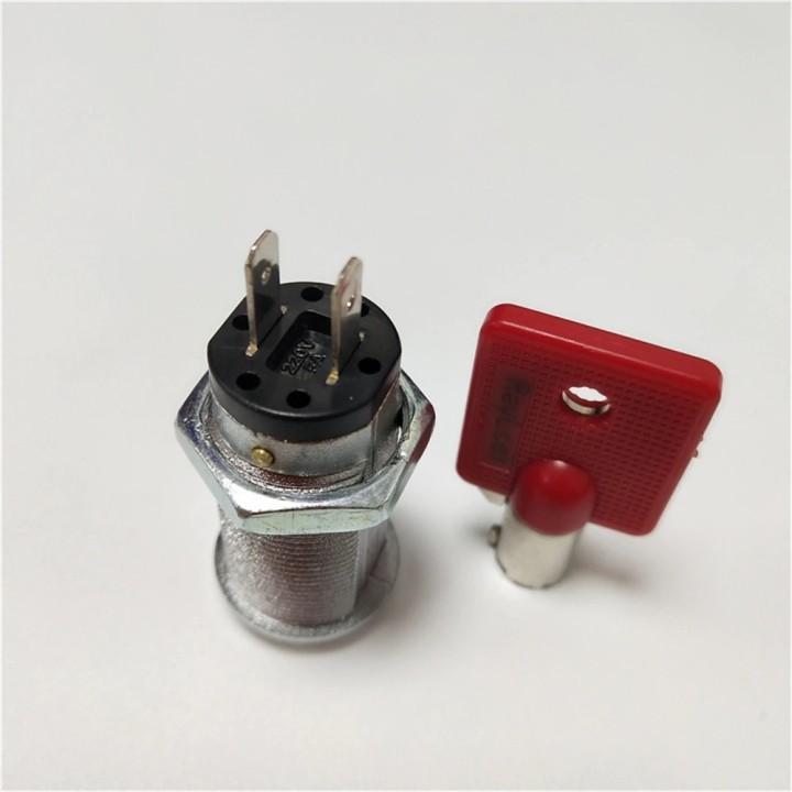 Serrure electrique 2 plots 1 sortie 6 clefs rondes code identique interrupteur marche arret commutateur