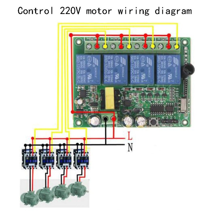 Télécommande Sans Fil AC 220 V 4CH 4 CH Système CommutateurLumière Commutateur Relais Module Récepteur Radio Émetteur 433Mhz