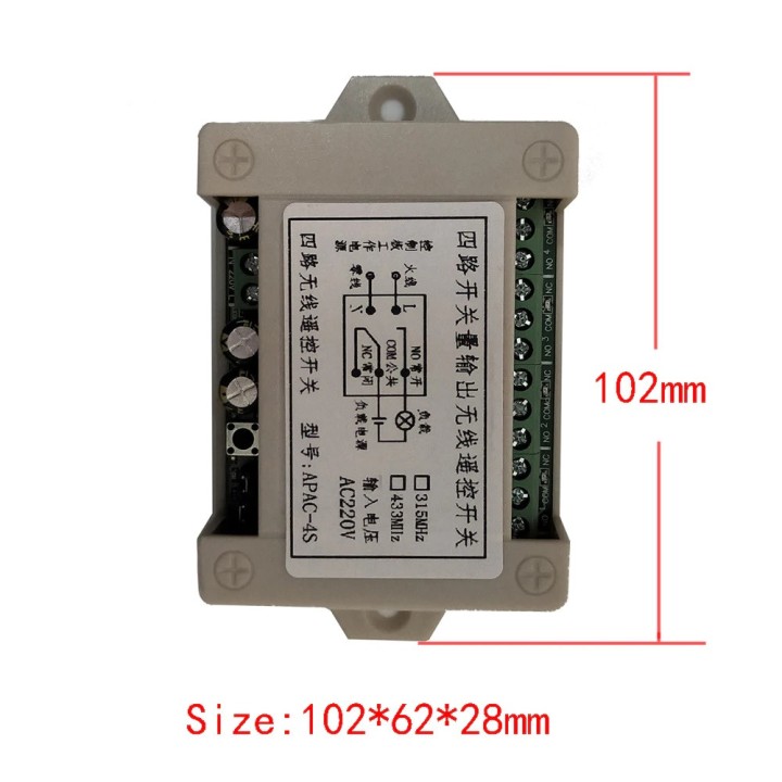 Télécommande Sans Fil AC 220 V 4CH 4 CH Système CommutateurLumière Commutateur Relais Module Récepteur Radio Émetteur 433Mhz