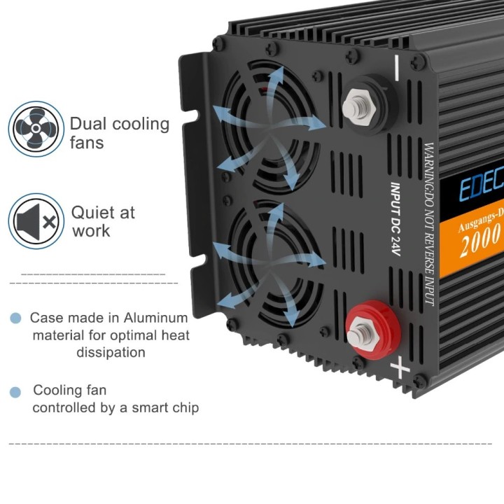 DC 24V a AC 220V 2000w 4000w inverter potenza a onda sinusoidale modificata con display LCD telecomando 5V USB