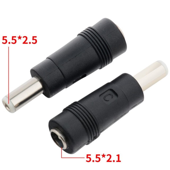 DC-Netzteiladapter-Anschlusskonvertierung, 5,5 x 2,1 mm Buchse auf Stecker, 5,5 x 2,5 mm
