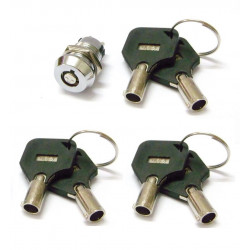 Serrure electrique 2 plots 1 sortie 6 clefs rondes m19 interrupteur marche arret commutateur verrouillage
