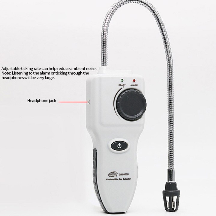 Portable flammable gas detector gm8800b gas leak tester, with sound and light alarm, adjustable sensitivity
