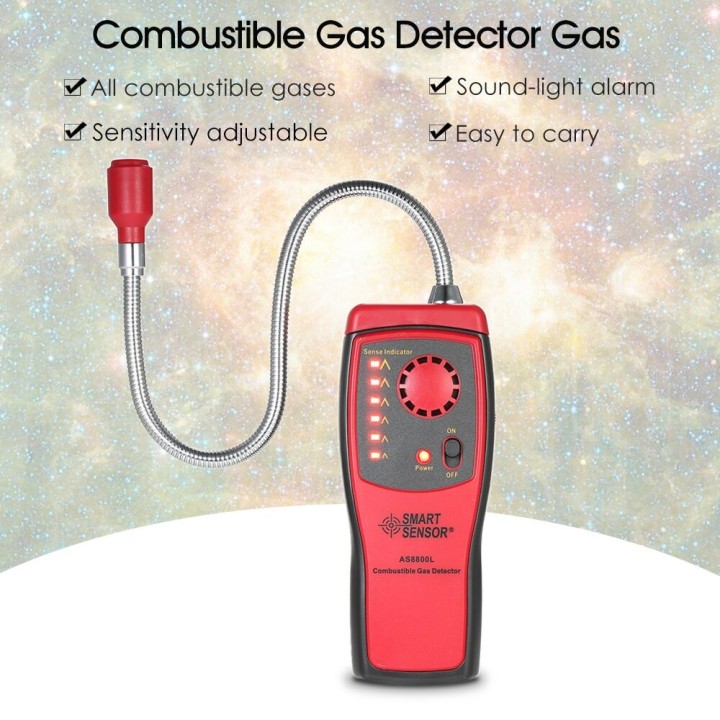 Detector de gas combustible portátil AS8800L Detector de fugas de localización Alarma de luz audible