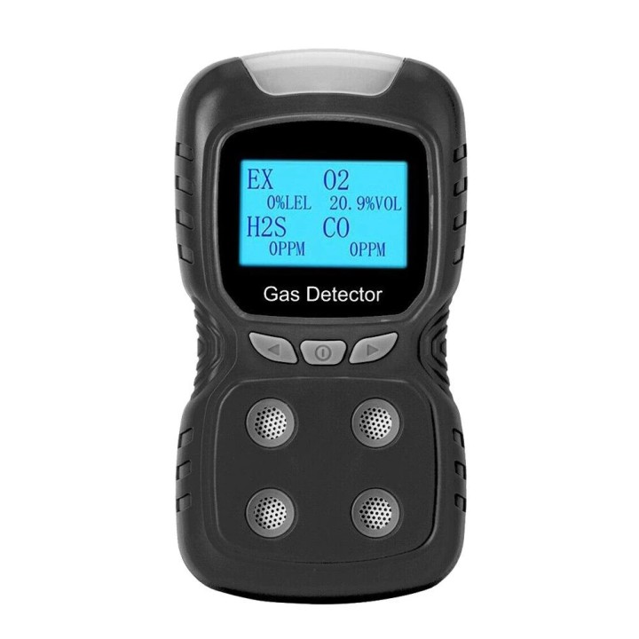 Rivelatore di gas LCD Analizzatore di monossido di carbonio 4 in 1 EX / O2 / H2S / CO