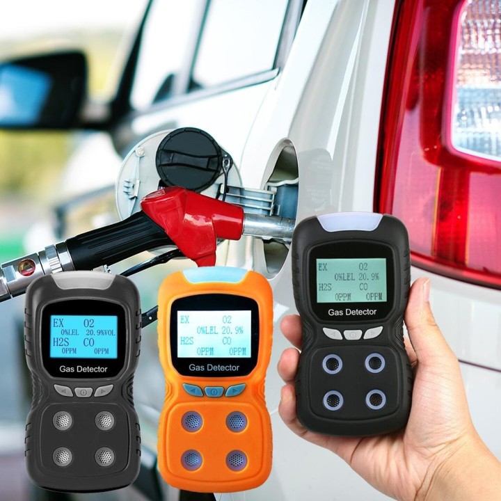 Détecteur de gaz LCD 4 en 1 analyseur monoxyde de carbone EX/O2/H2S/CO