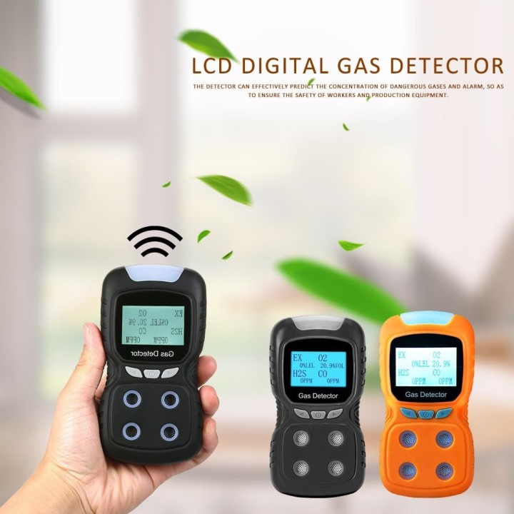 LCD-Gasdetektor 4 in 1 Kohlenmonoxid-Analysator EX / O2 / H2S / CO