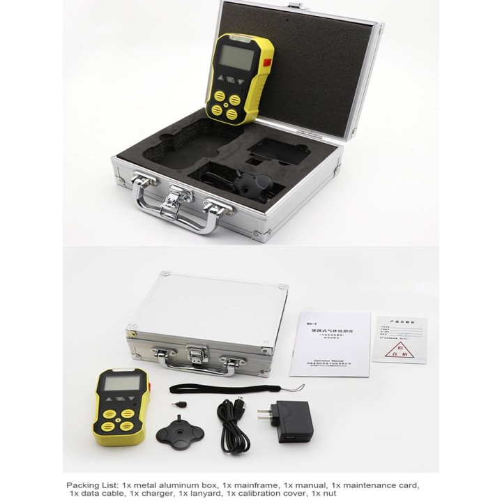 LCD-Gasdetektor 4 in 1 Kohlenmonoxid-Analysator EX / O2 / H2S / CO