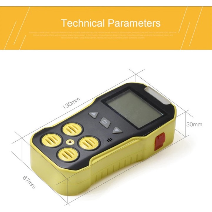 Détecteur de gaz LCD 4 en 1 analyseur monoxyde de carbone EX/O2/H2S/CO
