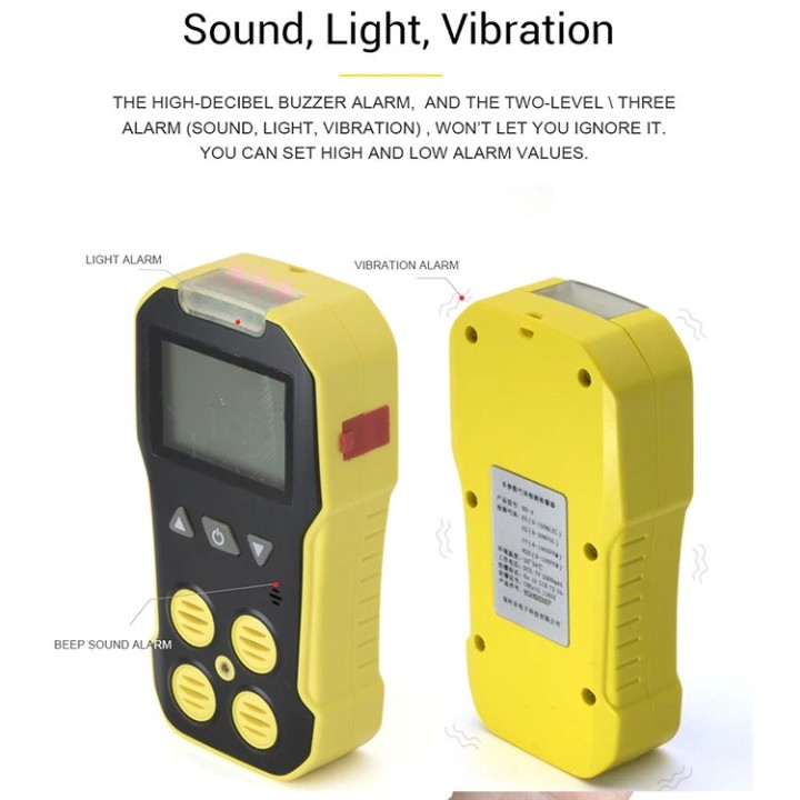 LCD gas detector 4 in 1 carbon monoxide analyzer EX / O2 / H2S / CO
