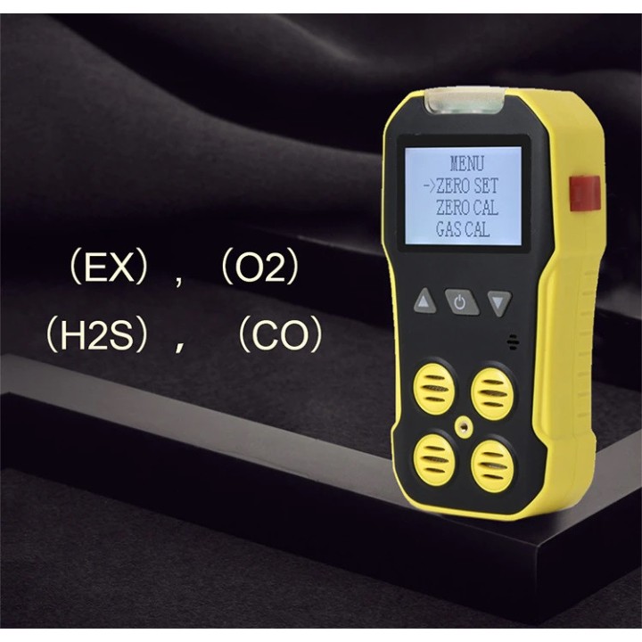Detector de gas LCD Analizador de monóxido de carbono 4 en 1 EX / O2 / H2S / CO