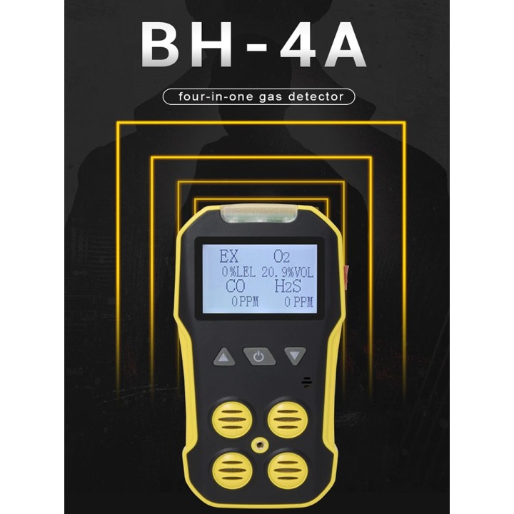 Détecteur de gaz LCD 4 en 1 analyseur monoxyde de carbone EX/O2/H2S/CO