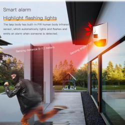 120dB Allarme luce sonora solare Rilevatore sensore di movimento a infrarossi wireless IP67